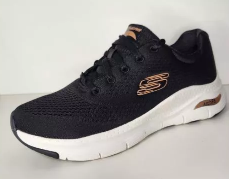 TENIS SKECHERS 149057 PTO/ROSA/DOURADO 